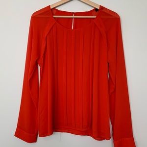Femme de Carrière long sleeve orange crepe blouse